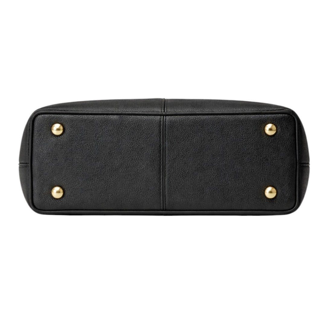 Tuxzen Black Women's Leather Elegant Handbag Top Handle Fashion