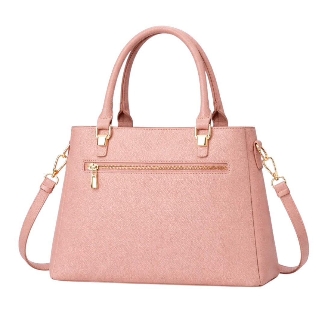 Tuxzen Women's Peach Pink Leather Shoulder Bag