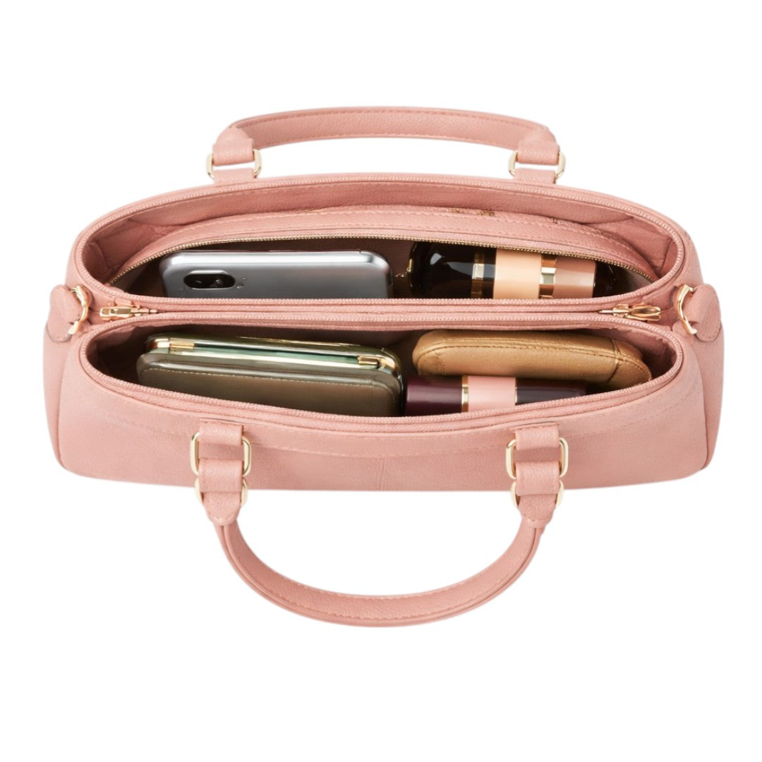 Tuxzen Women's Peach Pink Leather Shoulder Bag
