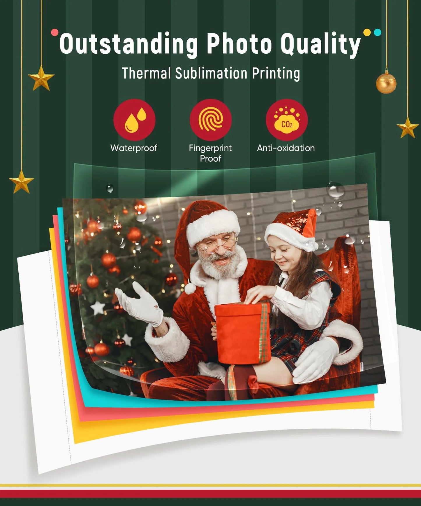 Liene 4�6 Photo Printer with Wi-Fi, 100 Sheets, Thermal-Dye Sublimation, for iPhone & Android