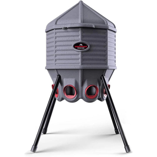 80lb Poultry Feeder, Adjustable Height, UV Stable, Weather Resistant, 8 Ports, Made in USA